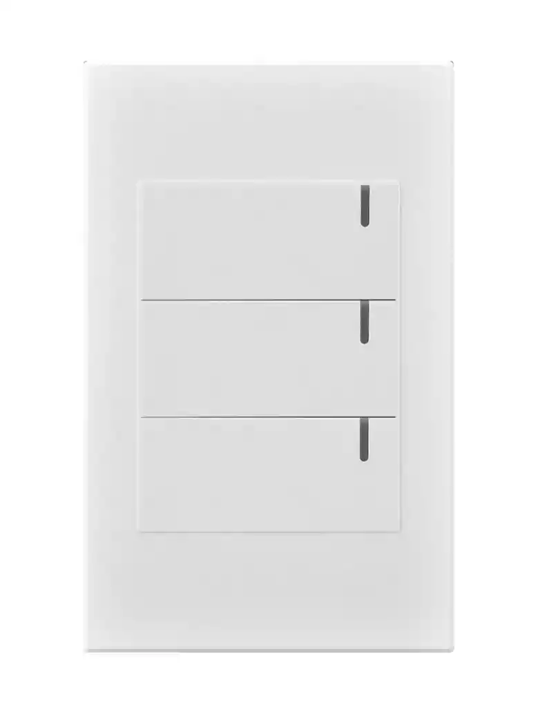 Interruptor Triple Premium Blanco Mercury