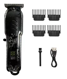 Patillera Recargable Inalambrica Con Guías Diseño Trasparente Ergonomic Clipper Innovo