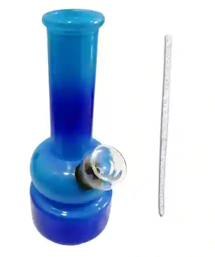 Bong En Vidrio Pequeño Azul
