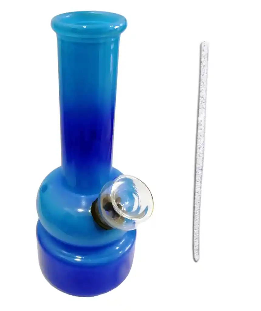 Bong En Vidrio Pequeño Azul