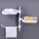 Organizador Ducha Pared Jabonera Doble Repisa Giratoria Toalla Baño