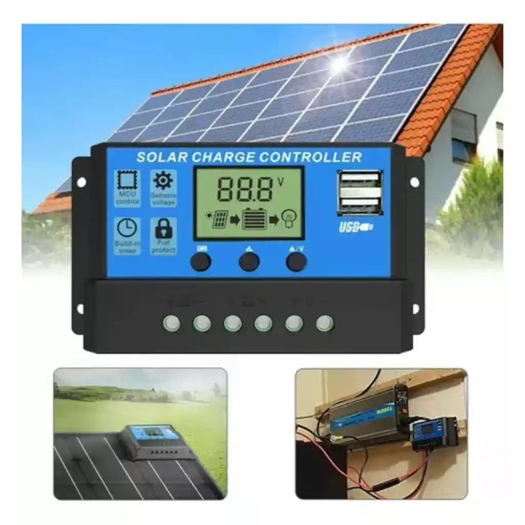 Controlador De Carga 10 Amperios Pwm Solar Cargador Usbdual