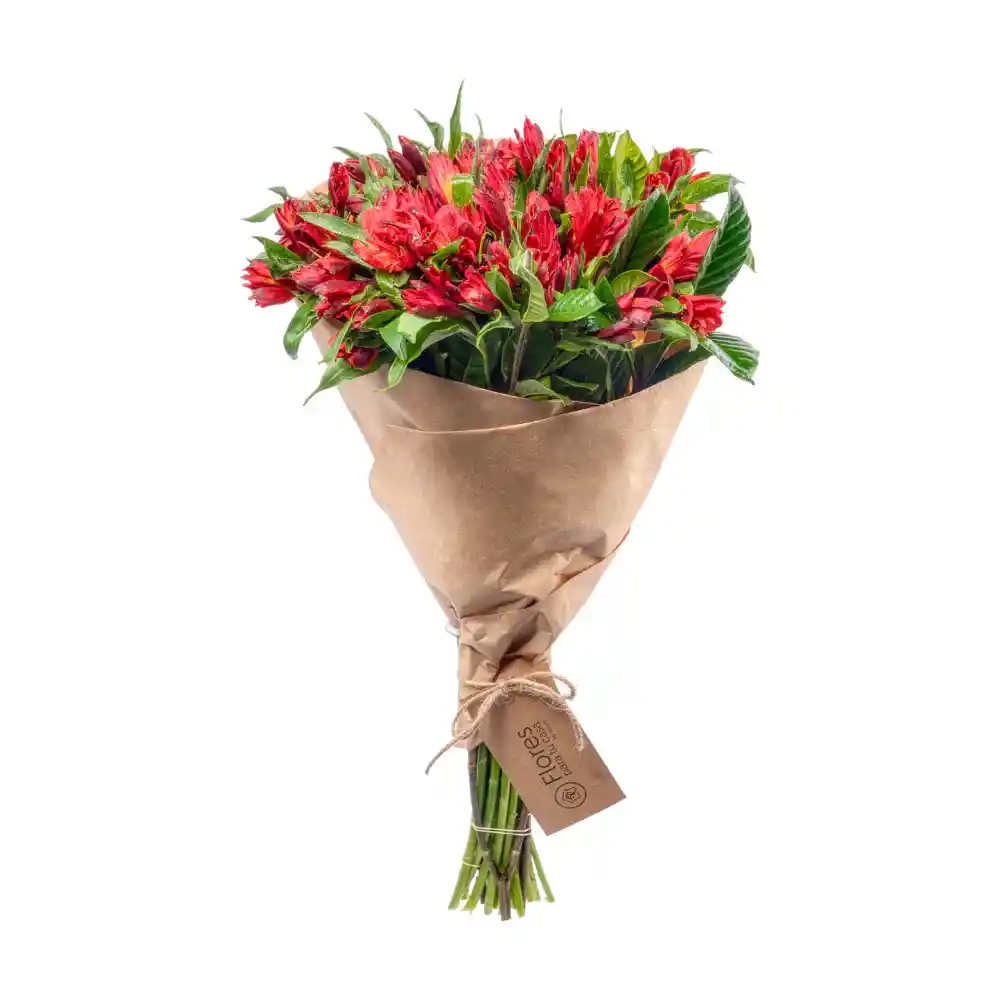 Bouquet De Astromelia Roja