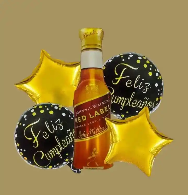 Bouquet X5 Globos Metalizados Feliz Cumpleaños