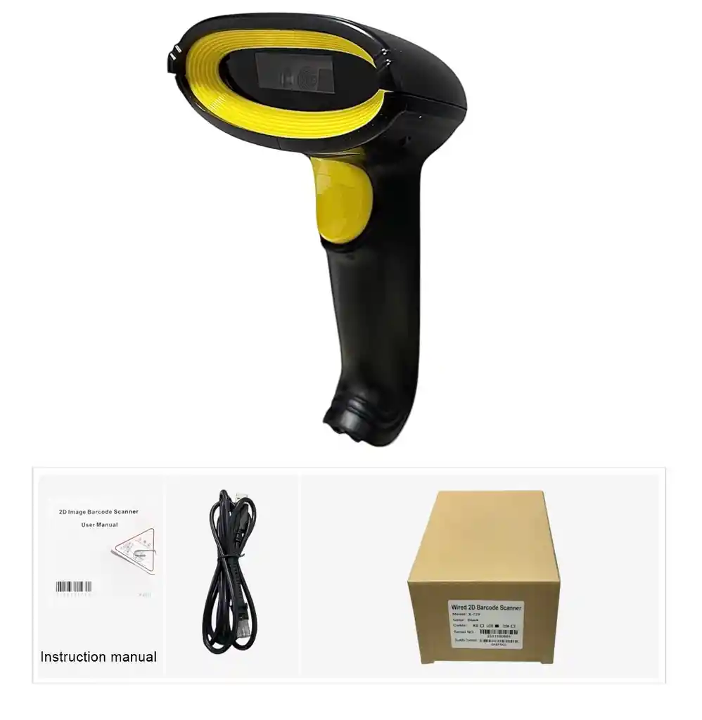 Lector Escaner Codigo De Barras Qr Alambrico 2d Usb