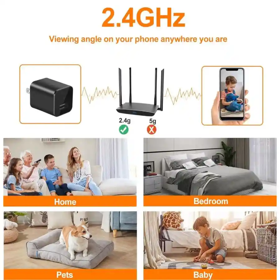 Cargador Tipo C Con Cámara Espía Wifi Video Graba Con Audio
