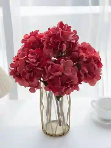 Jarrón De Hortensia Roja
