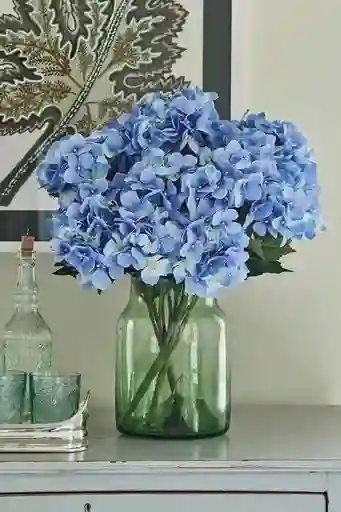 Jarrón De Hortensia Azul