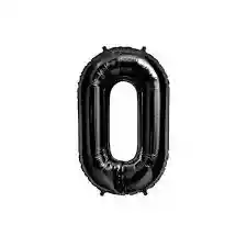 Globo Metalizado Número 0 Negro 32 Pulgadas