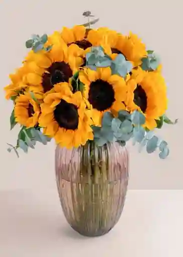Jarrón De Girasoles