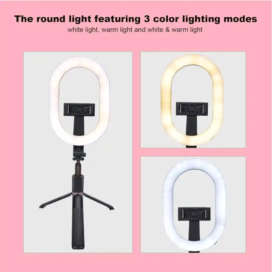 Aro De Luz Portatil Selfie Con Trípode Y Control Bluetooth - Iluminación Profesional Para Fotos Y Videos