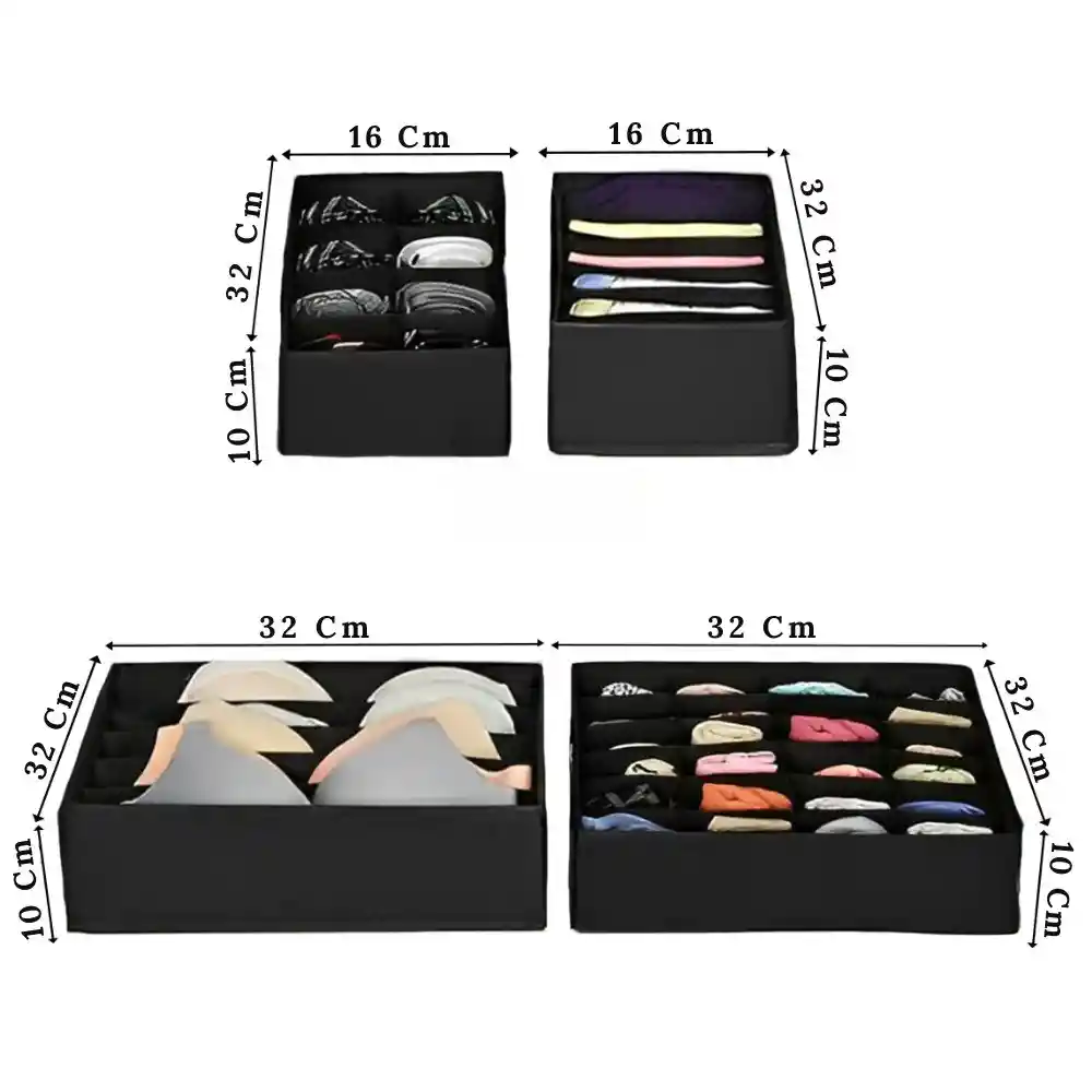 Organizador De Ropa Interior Multifuncional Set X4 Separadores