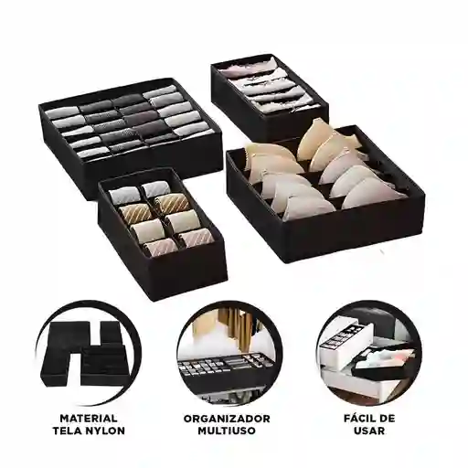 Organizador De Ropa Interior Multifuncional Set X4 Separadores