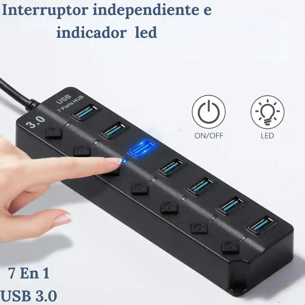 Adaptador Convertidor Multipuerto Usb 7 En 1 Hub Usb