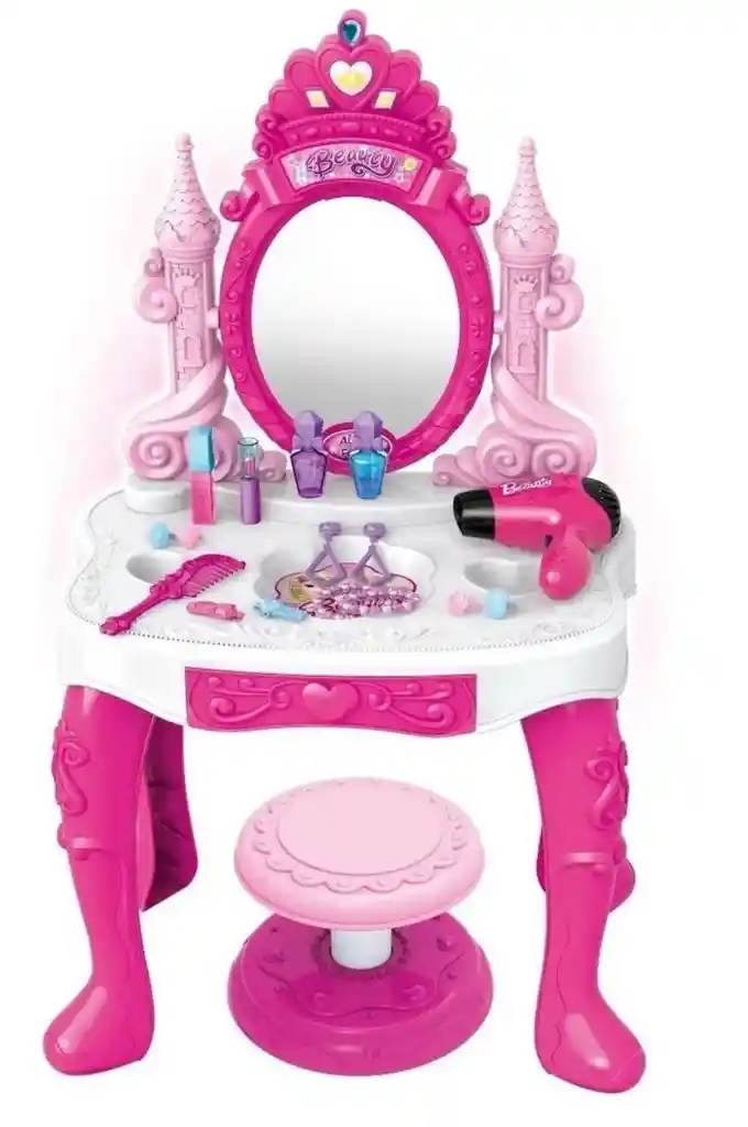 Tocador Princess Con Accesorios Color Rosa