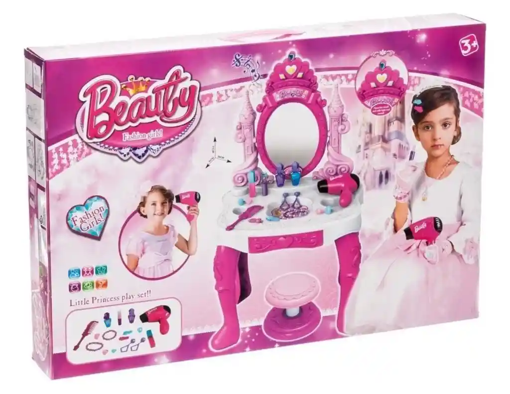 Tocador Princess Con Accesorios Color Rosa