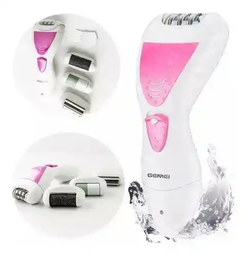 Depiladora Para Mujer Geemy 7006 Electrica 4 En 1 Recargable
