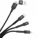Cable Pulpo Doble Puerto C Y Usb A Tipo C, V8, Lightning 6 En 1 Carga Rapida