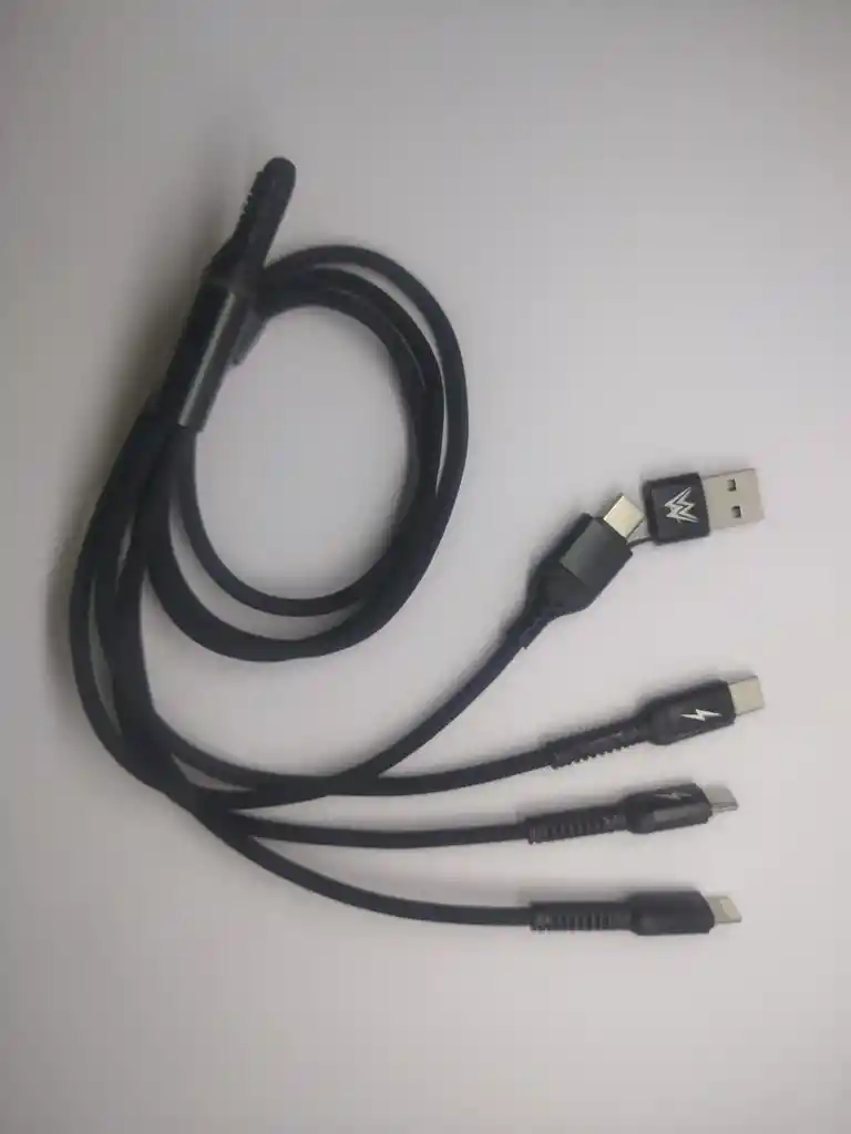 Cable Pulpo Doble Puerto C Y Usb A Tipo C, V8, Lightning 6 En 1 Carga Rapida