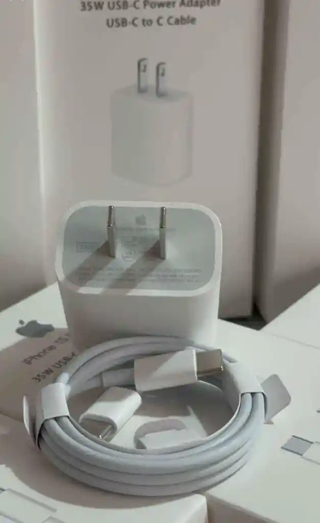 Cargador Apple De 35w Para Iphone 15 -16 Con Cable Tipo C A Tipo C