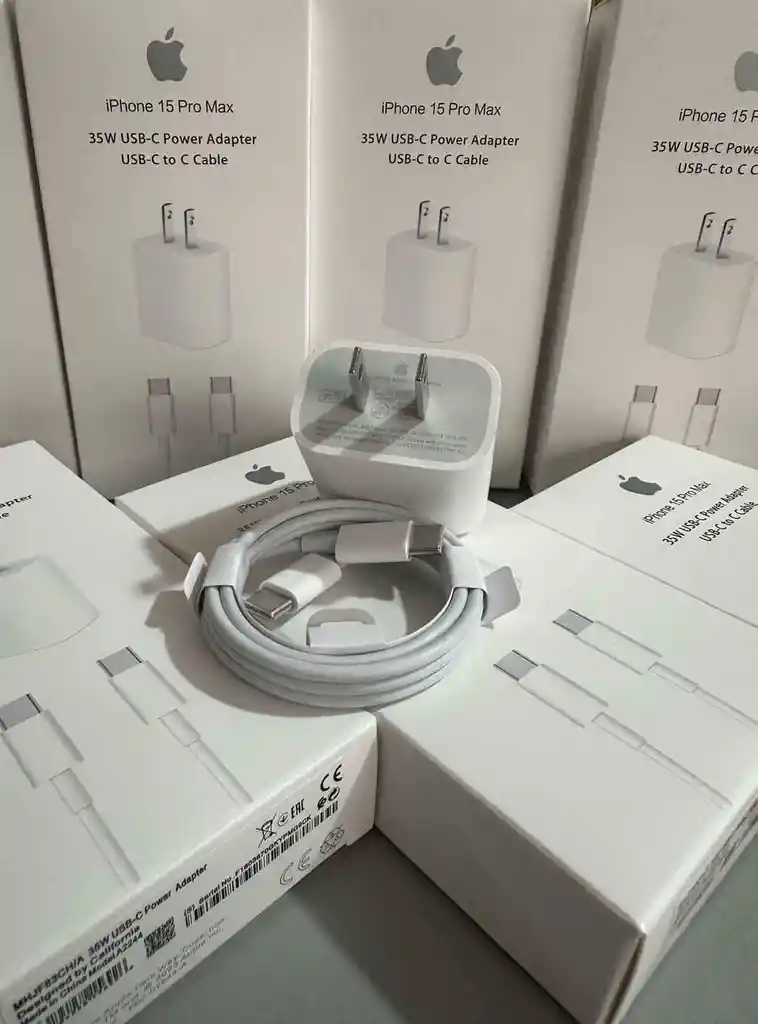 Cargador Apple De 35w Para Iphone 15 -16 Con Cable Tipo C A Tipo C