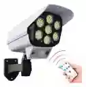 Lampara Luz Led Patio Jardin Control Remoto Reflector Solar Color Blanco Estilo Cámara Falsa