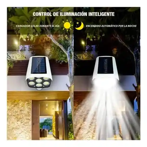 Lampara Luz Led Patio Jardin Control Remoto Reflector Solar Color Blanco Estilo Cámara Falsa
