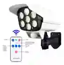Lampara Luz Led Patio Jardin Control Remoto Reflector Solar Color Blanco Estilo Cámara Falsa