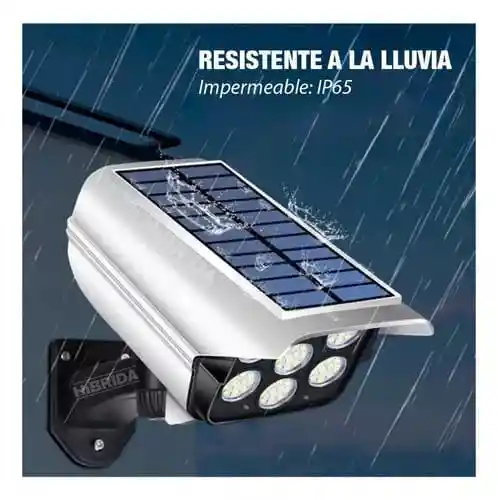 Lampara Luz Led Patio Jardin Control Remoto Reflector Solar Color Blanco Estilo Cámara Falsa
