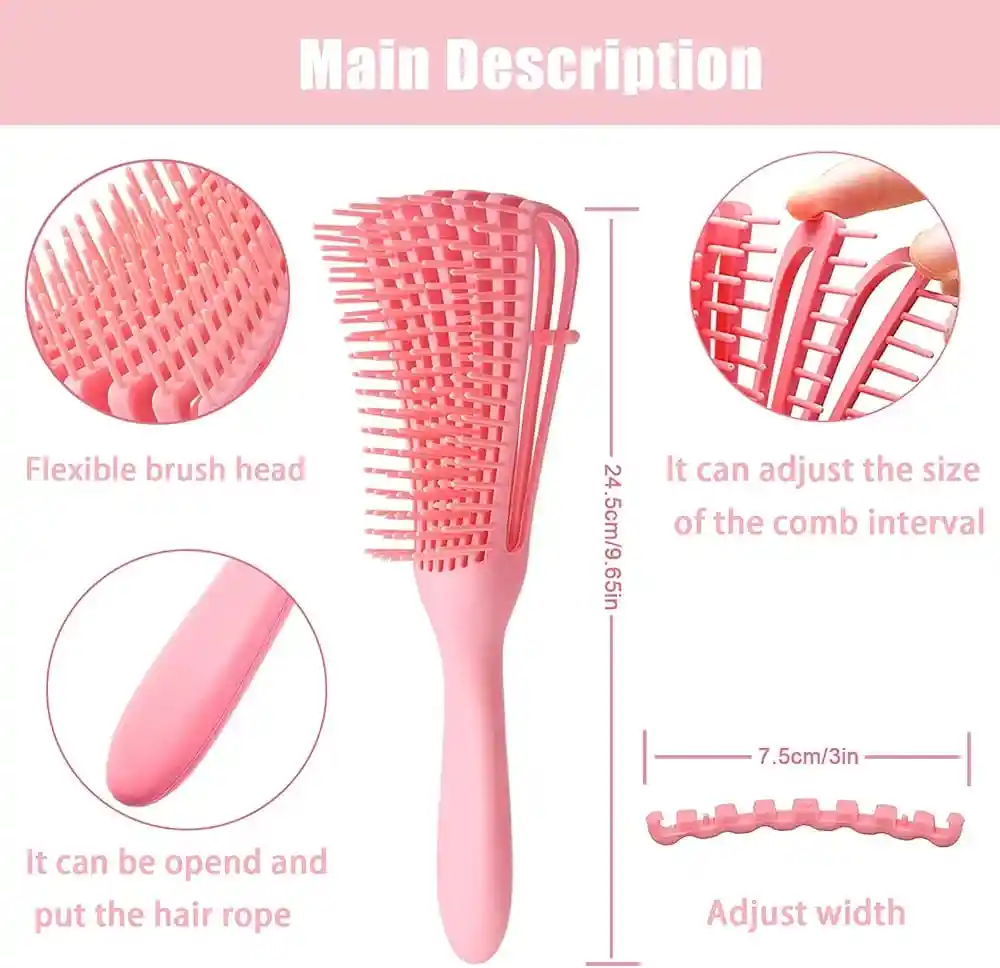 Cepillo Para Cabello Rizo Peine Pulpo Antifrizz