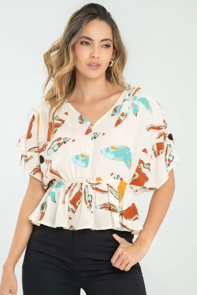 Blusa Nelzin Color Marfil Talla Xs