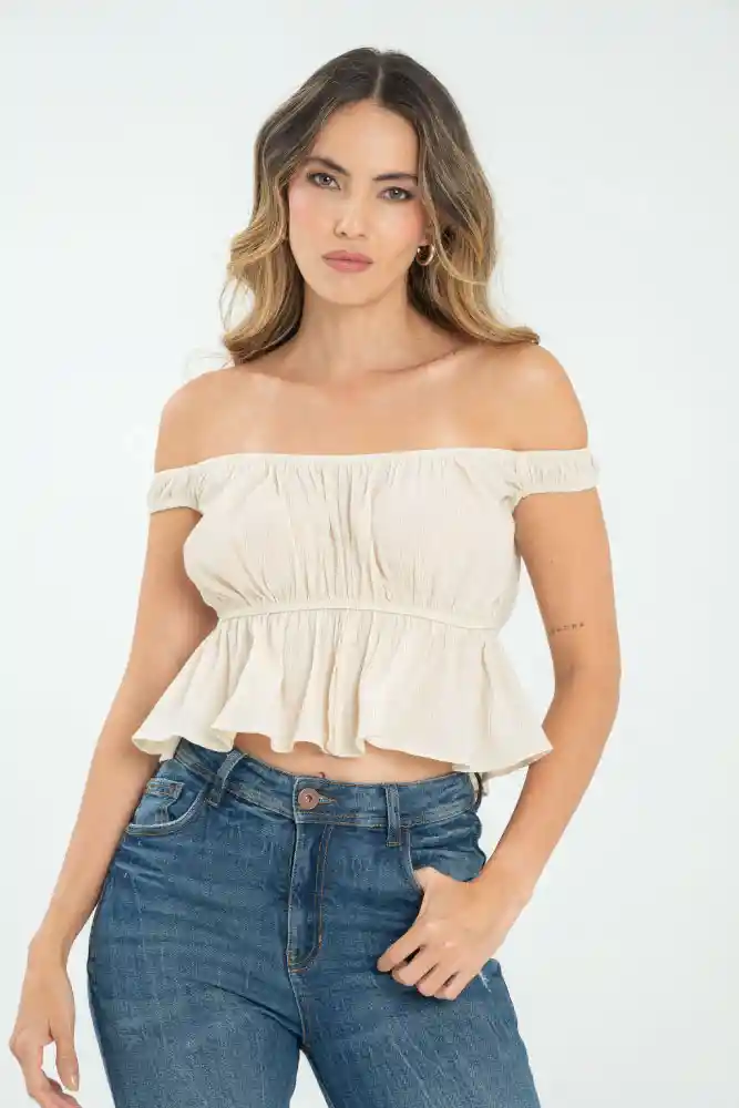 Blusa Clea Color Marfil Talla L