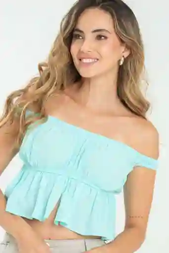 Blusa Clea Color Verde Aqua Talla Xs