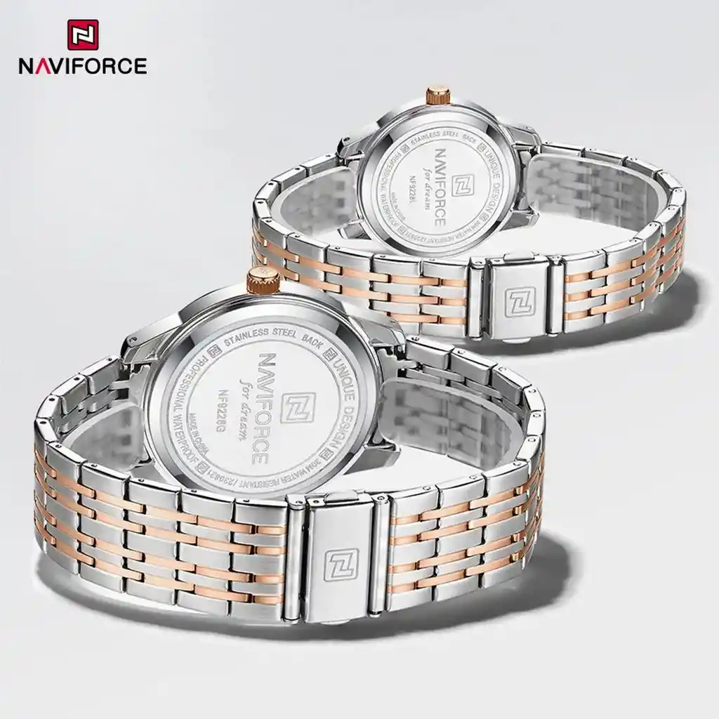 Reloj Naviforce Pareja Nf9228m Crono Love Acero + Estuche
