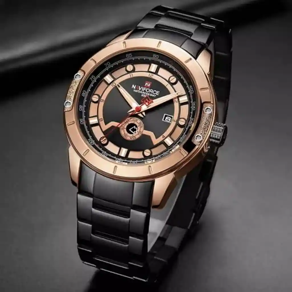 Reloj Naviforce Casual Nf9166 Crono Hombre Acero + Estuche
