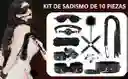 Kit Sadomasoquista 10 Piezas Bondage - Kit Sado Negro En Cuero