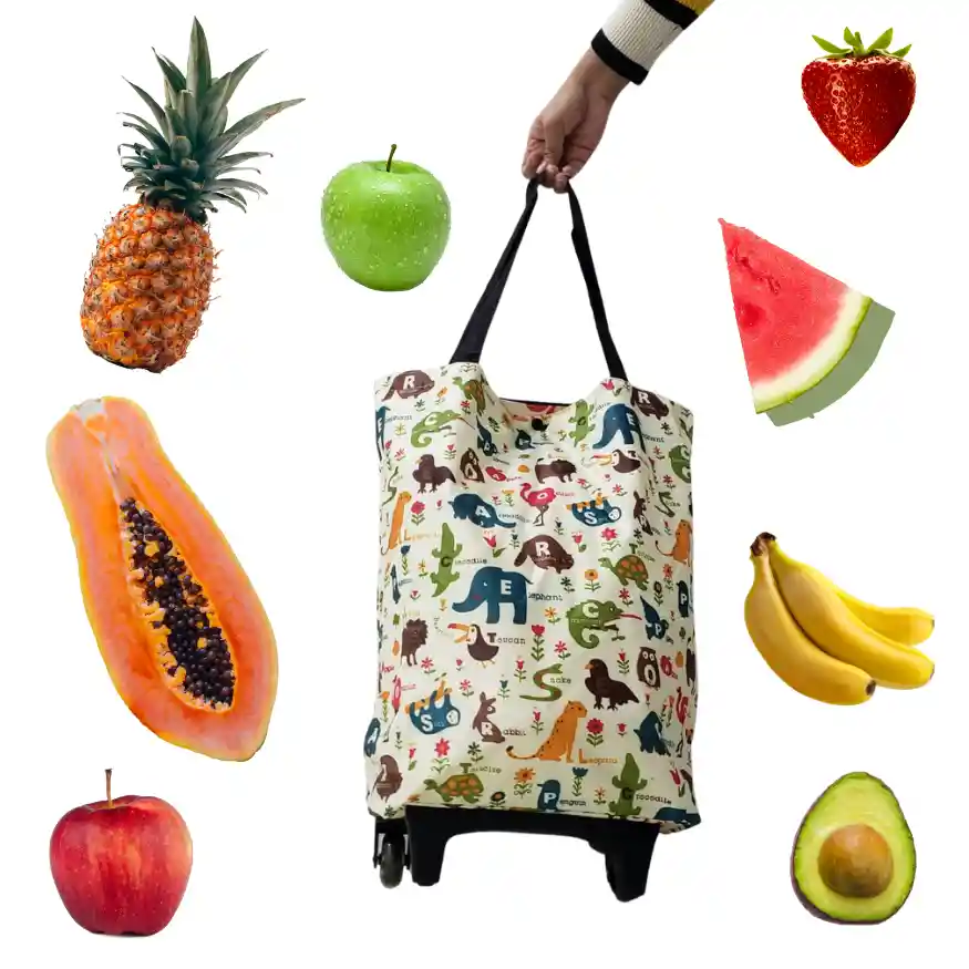 Carrito De Compras Mercado Plegable De Ruedas Impermeable