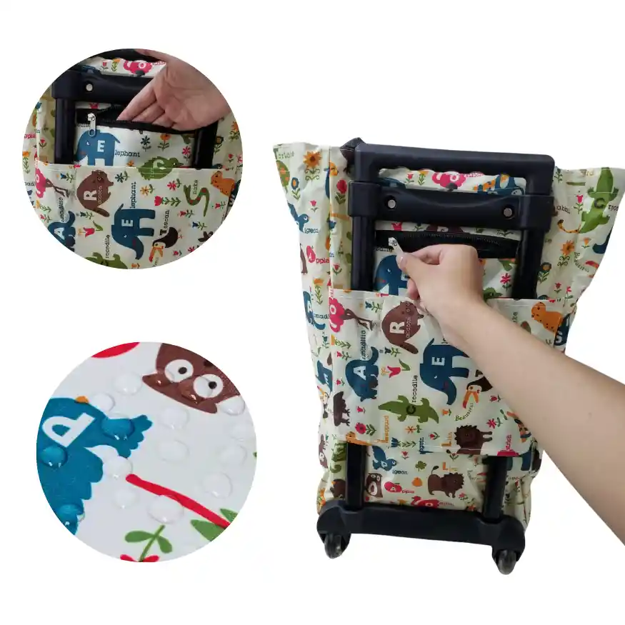 Carrito De Compras Mercado Plegable De Ruedas Impermeable