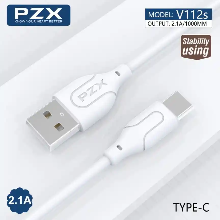 Cable De Carga Y Datos 1 Metro Tipo C Siliconado V112s Pzx