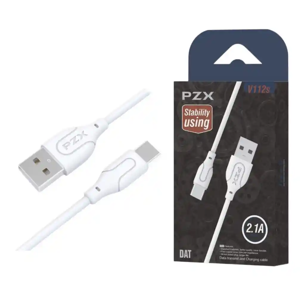 Cable De Carga Y Datos 1 Metro Tipo C Siliconado V112s Pzx