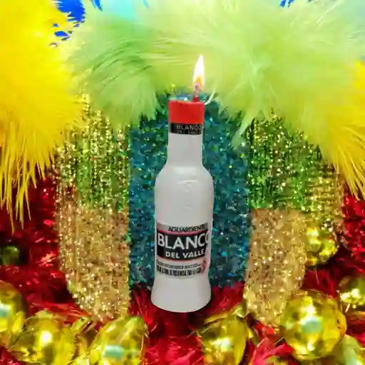 Vela En Forma Botella De Aguardiente Blanco Del Valle 9cm / X1unidad