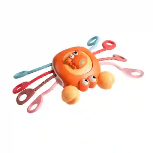 Cangrejo Naranja Sensorial Mordedor Colorido - Pull String Logrado