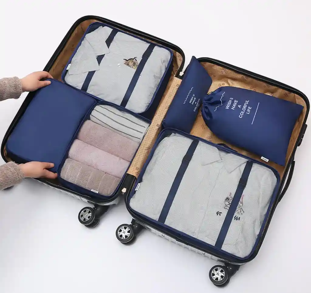 Bolsas De Almacenamiento Y Organizadoras De Viaje 7 Piezas Impermeable - Azul Oscuro