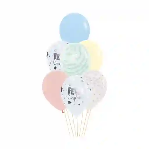 Kit Globos F.c Pastel X 12 Und