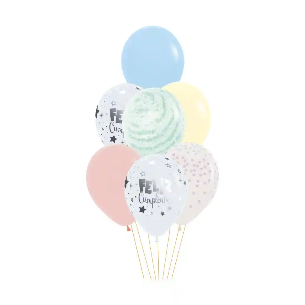 Kit Globos F.c Pastel X 12 Und