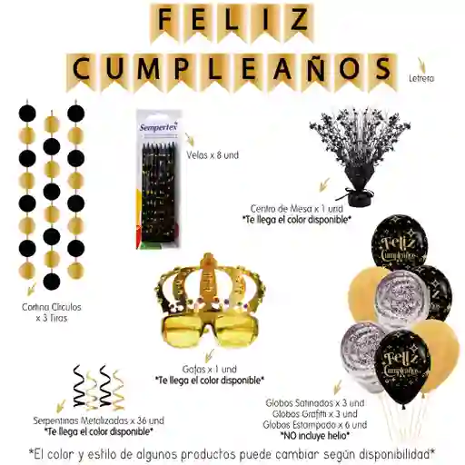 Kit Decorativo Dorado
