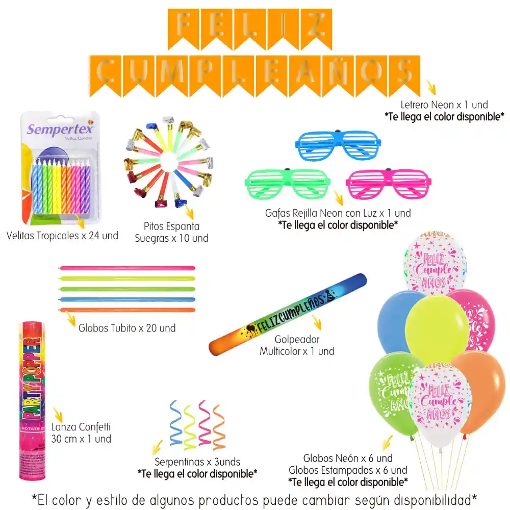 Kit Decorativo Neon