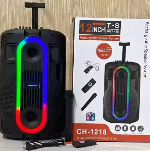Parlante Ch-1218 Portable Micrófono Rgb