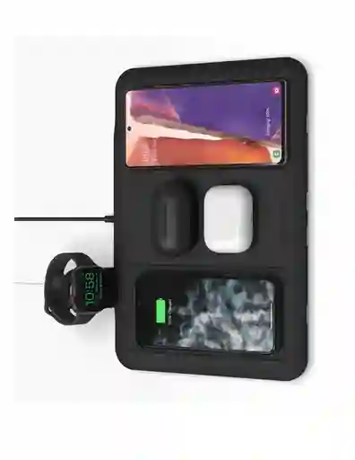 Cargador Base Inalambrica 4 In 1 Mophie Para 4 Dispositivos Color Negro Earbuds Y Apple Watch
