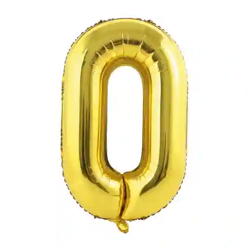 Globo Metalizado Número 0 Dorado 32" Pulgadas (81 Cm)